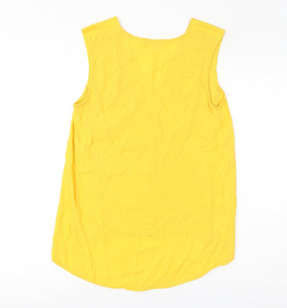 Marks & Spencer Womens Yellow Polyester Basic Tank Size M V-Neck
