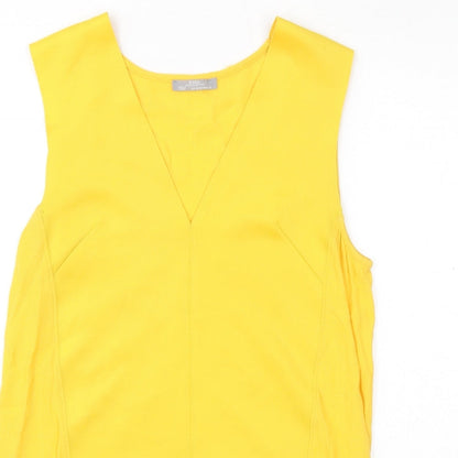 Marks & Spencer Womens Yellow Polyester Basic Tank Size M V-Neck