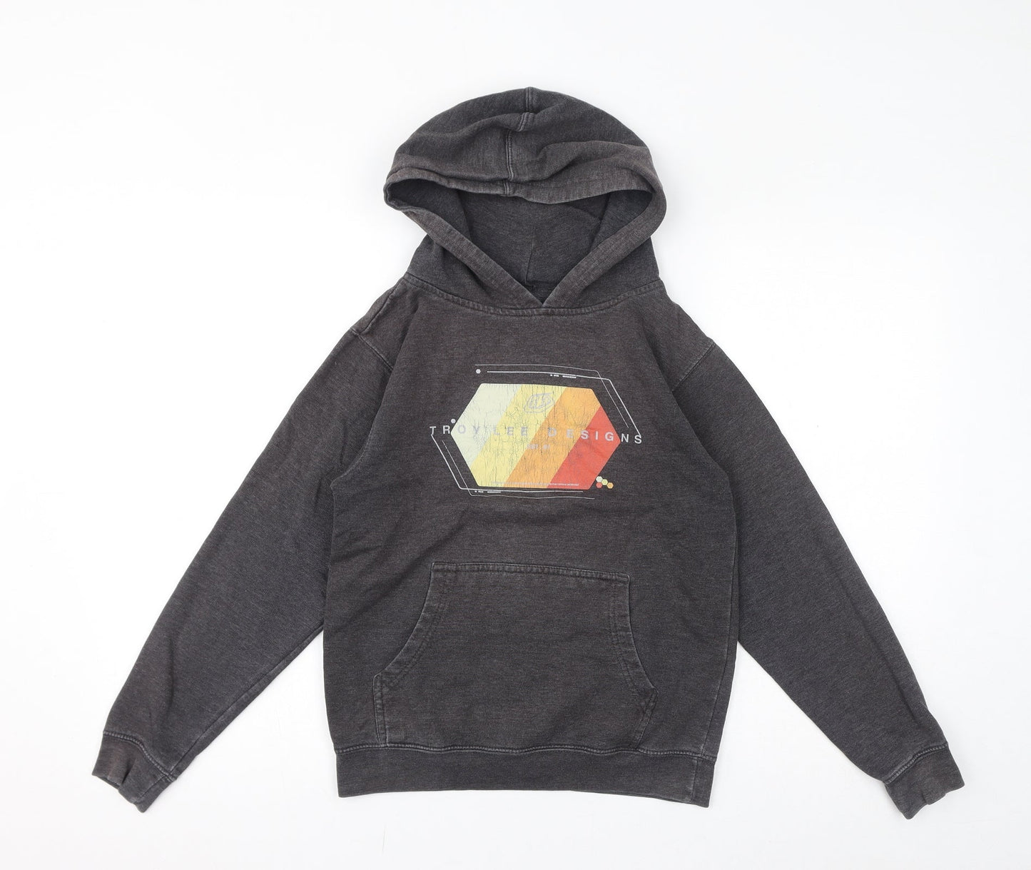 Troy Lee Designs Boys Grey Polyester Pullover Hoodie Size M Pullover - Logo