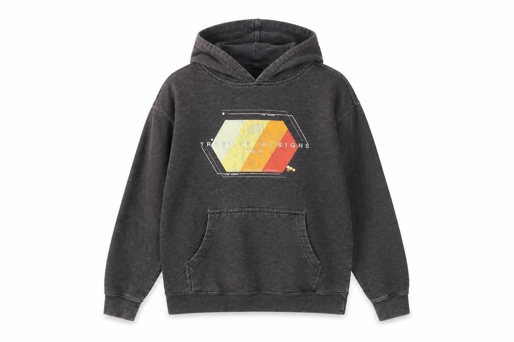 Troy Lee Designs Boys Grey Polyester Pullover Hoodie Size M Pullover - Logo