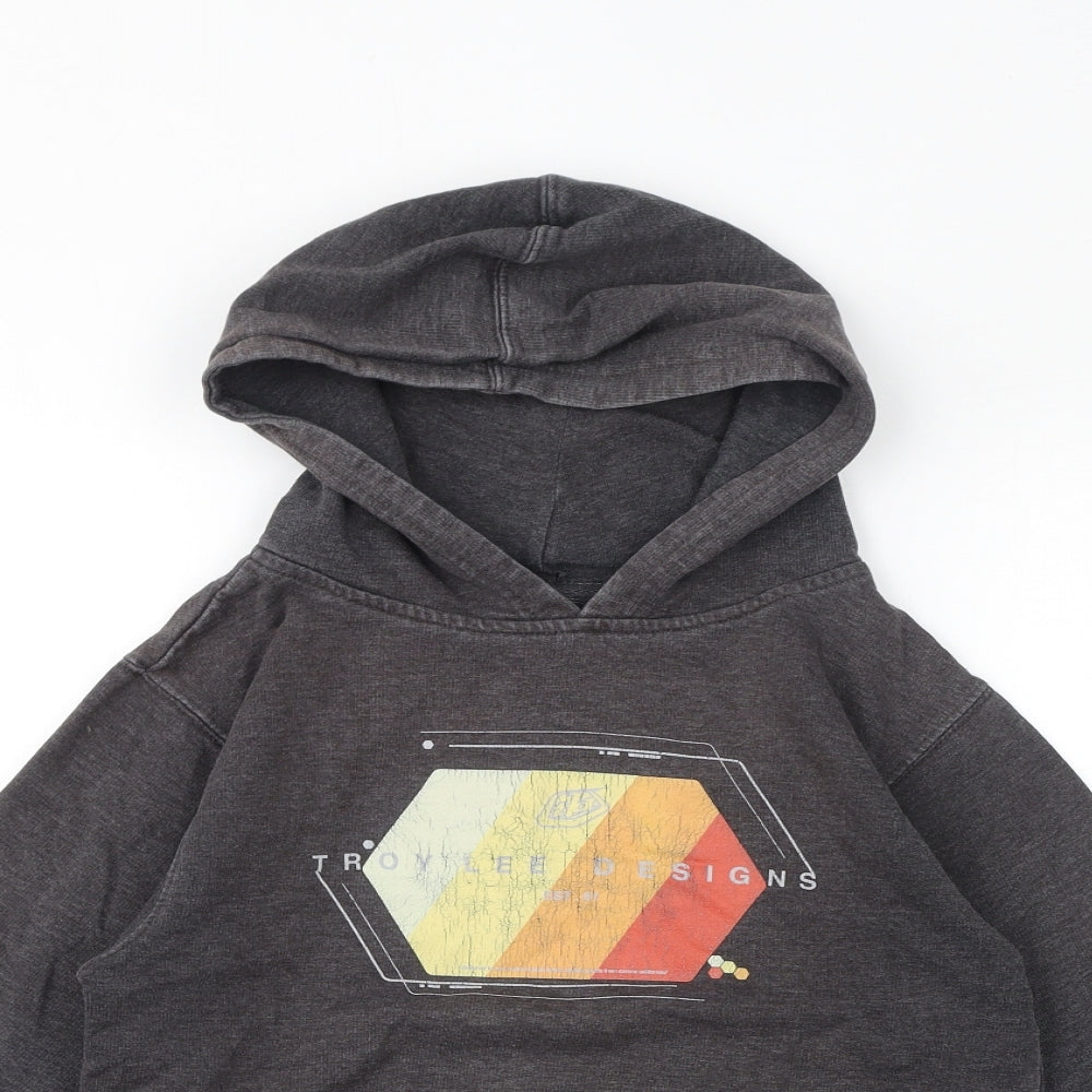 Troy Lee Designs Boys Grey Polyester Pullover Hoodie Size M Pullover - Logo