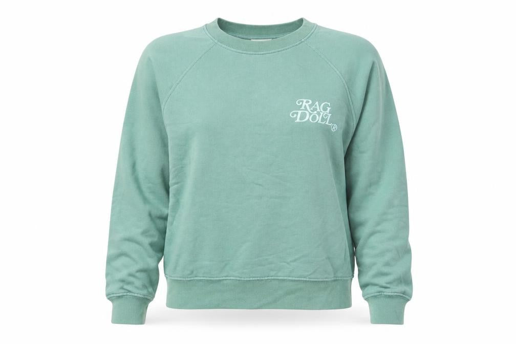 Ragdoll Womens Green Cotton Pullover Sweatshirt Size XS Pullover - Logo