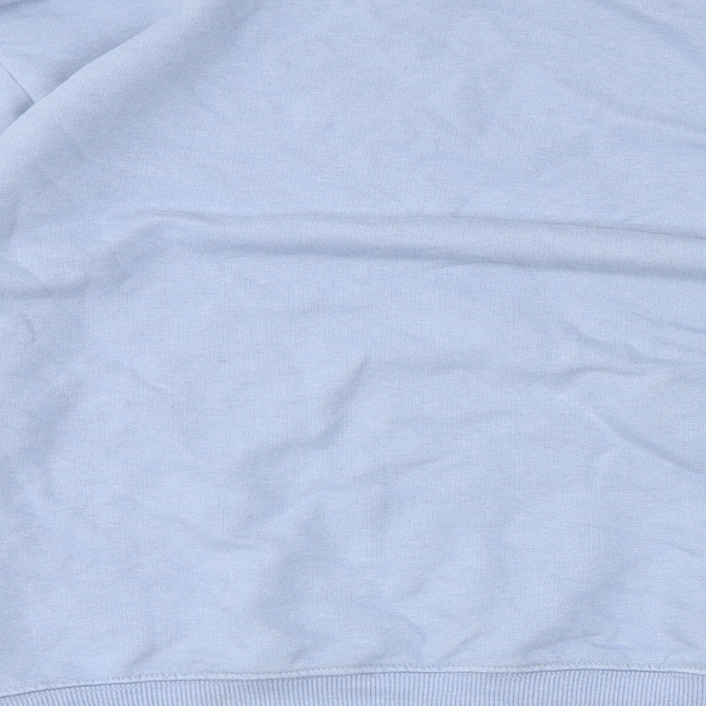 Monki Womens Blue Cotton Pullover Sweatshirt Size S Pullover