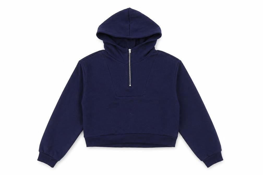 Divided by H&M Womens Blue Cotton Pullover Hoodie Size S Pullover - Cropped
