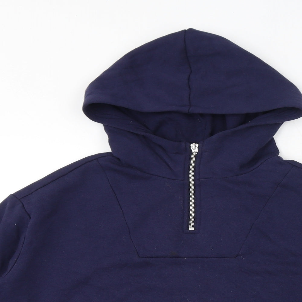 Divided by H&M Womens Blue Cotton Pullover Hoodie Size S Pullover - Cropped