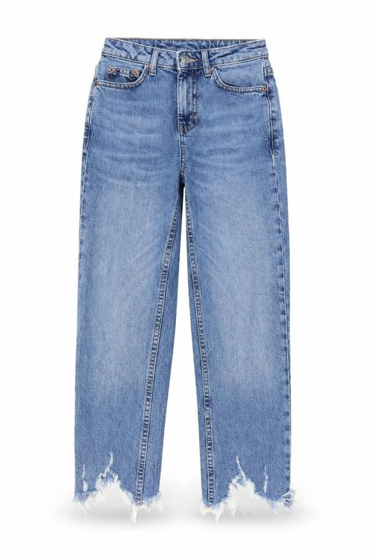 Topshop Womens Blue Cotton Capri Jeans Size 25 in L32 in Regular Zip - Pockets