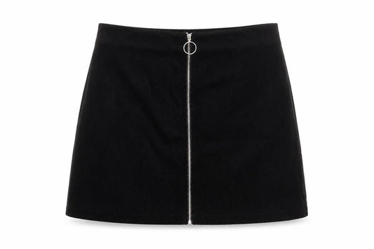 Cider Womens Black Polyester A-Line Skirt Size XL Zip