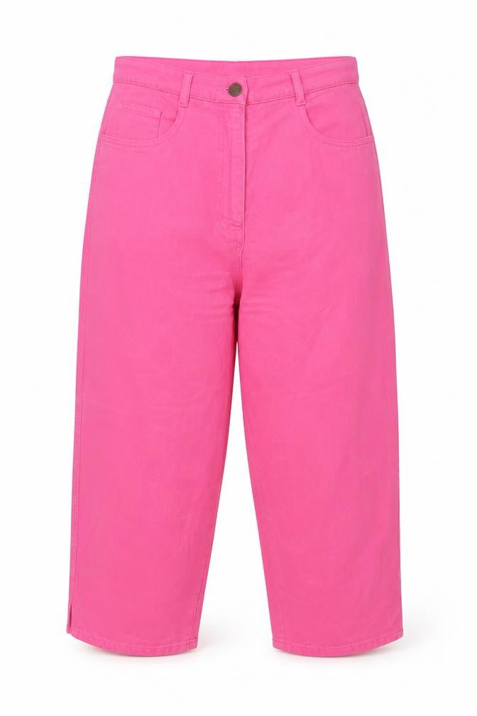 Influence Womens Pink Cotton Capri Jeans Size M L20 in Regular Zip - Pockets