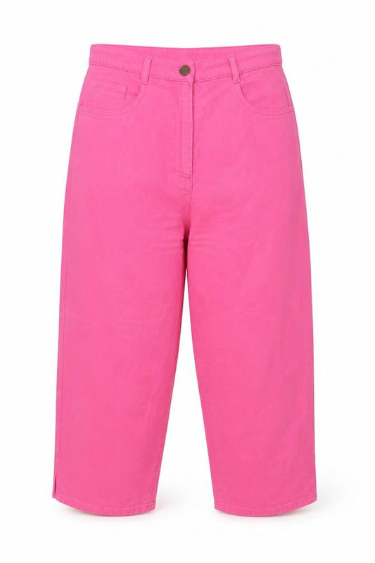 Influence Womens Pink Cotton Capri Jeans Size M L20 in Regular Zip - Pockets