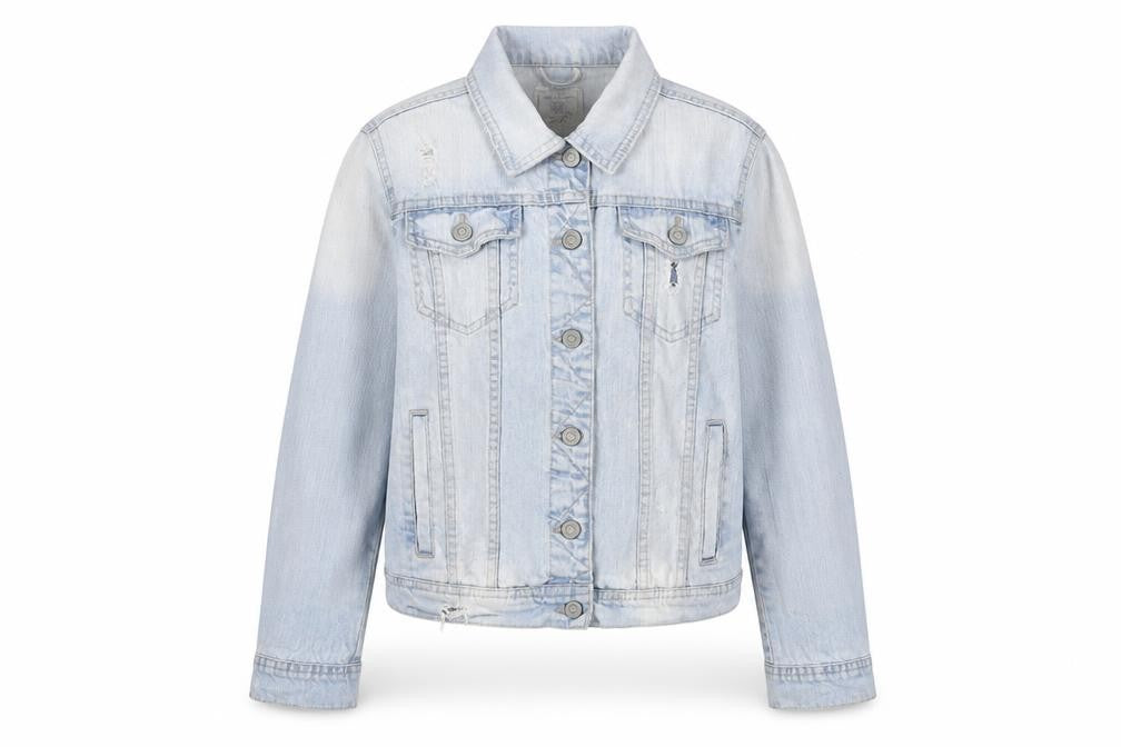 Stradivarius Womens Blue Jacket Size M Button - Distressed, Pockets