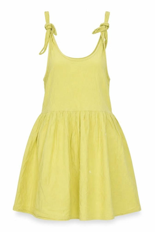 Nasty Gal Womens Green Cotton Tank Dress Size 10 Scoop Neck Tie