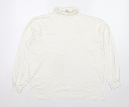 Union River Womens White Cotton Pullover Sweatshirt Size 14 Pullover - Size 14-16