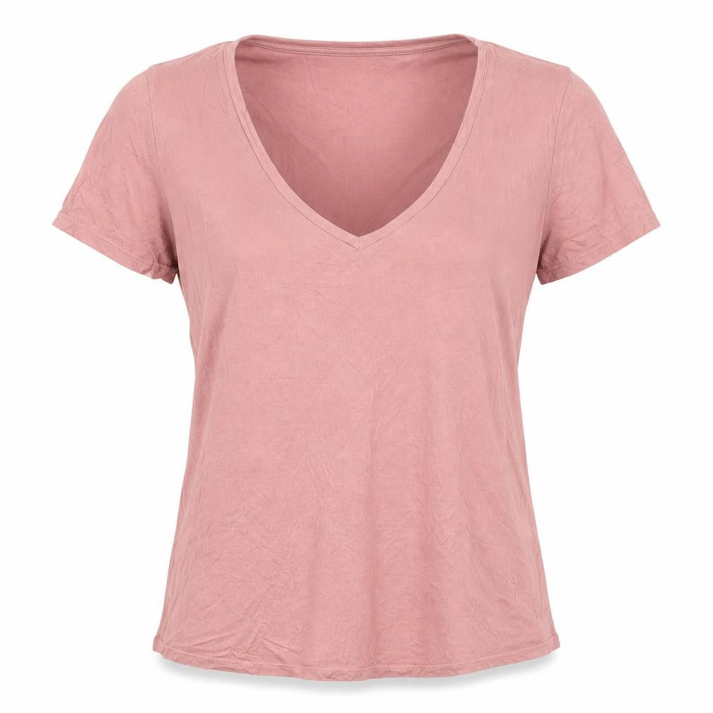 CULTURE Womens Pink Viscose Basic T-Shirt Size L Round Neck