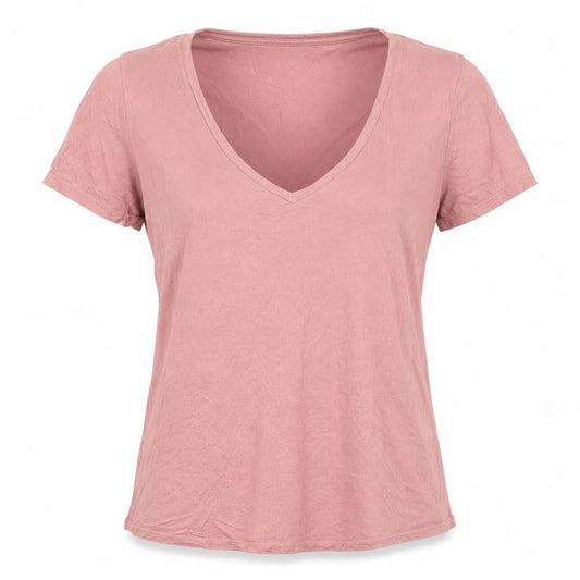 CULTURE Womens Pink Viscose Basic T-Shirt Size L Round Neck