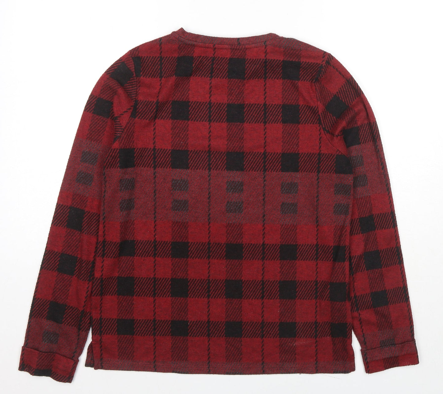 NEXT Womens Red Check Polyester Pullover Sweatshirt Size 10 Pullover