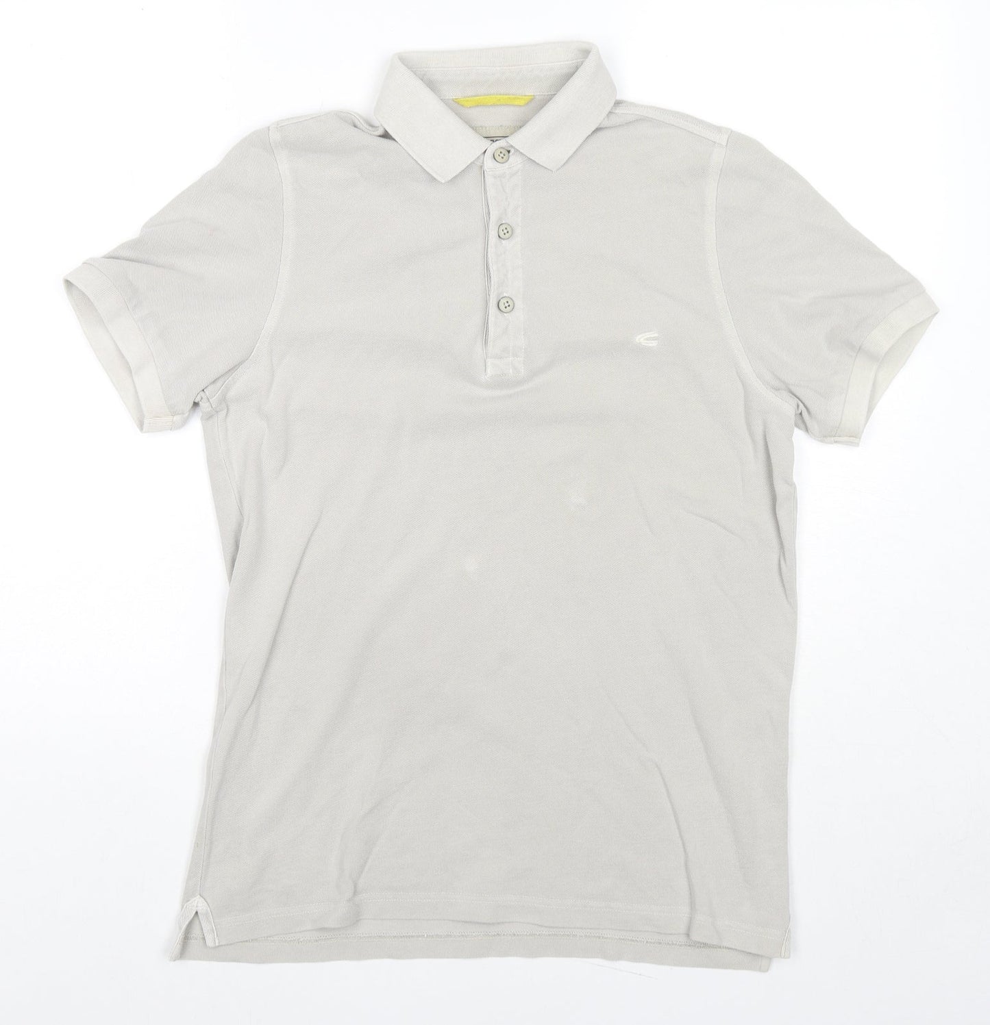 Camel Mens Grey Cotton Polo Size S Collared Pullover