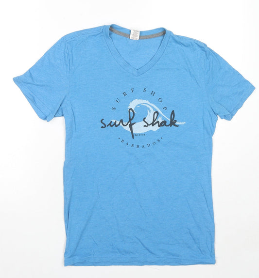 Foxin Womens Blue Cotton Basic T-Shirt Size S V-Neck - Surf Shak