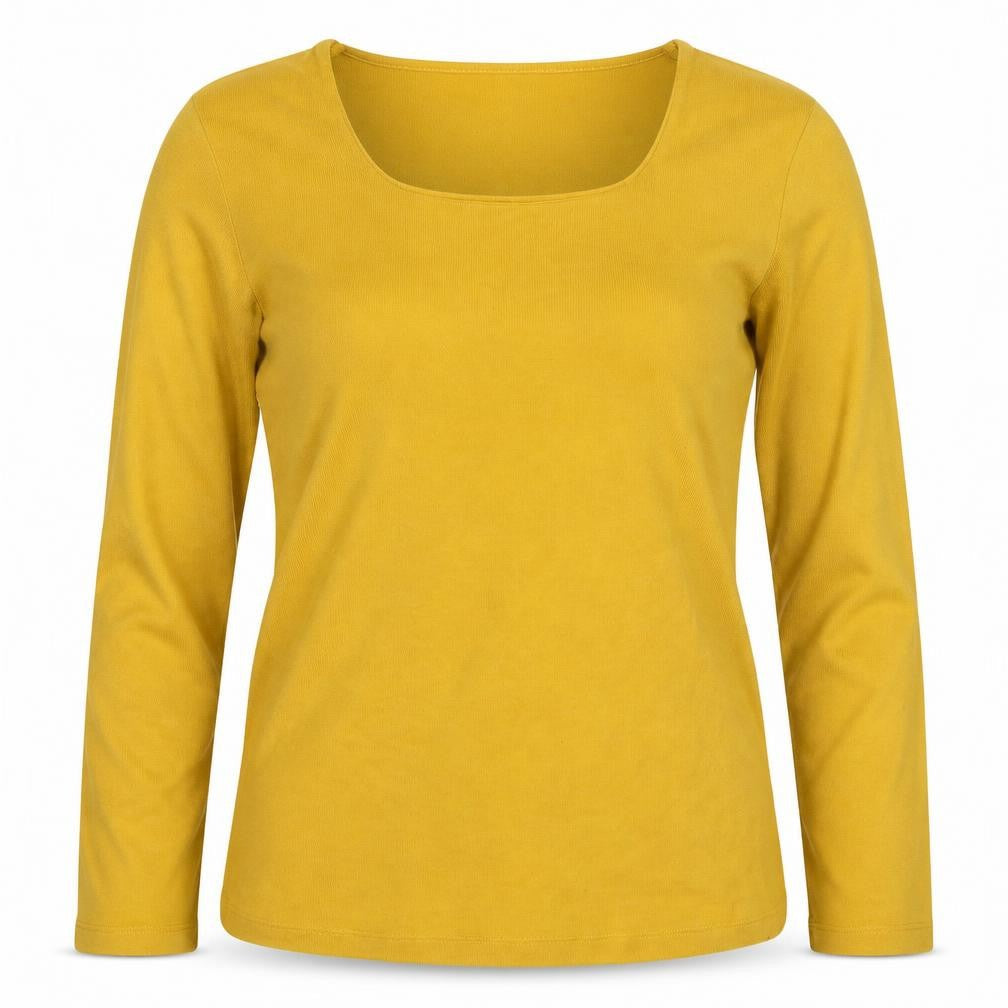 Emreco Womens Yellow Square Neck Polyester Pullover Jumper Size 14