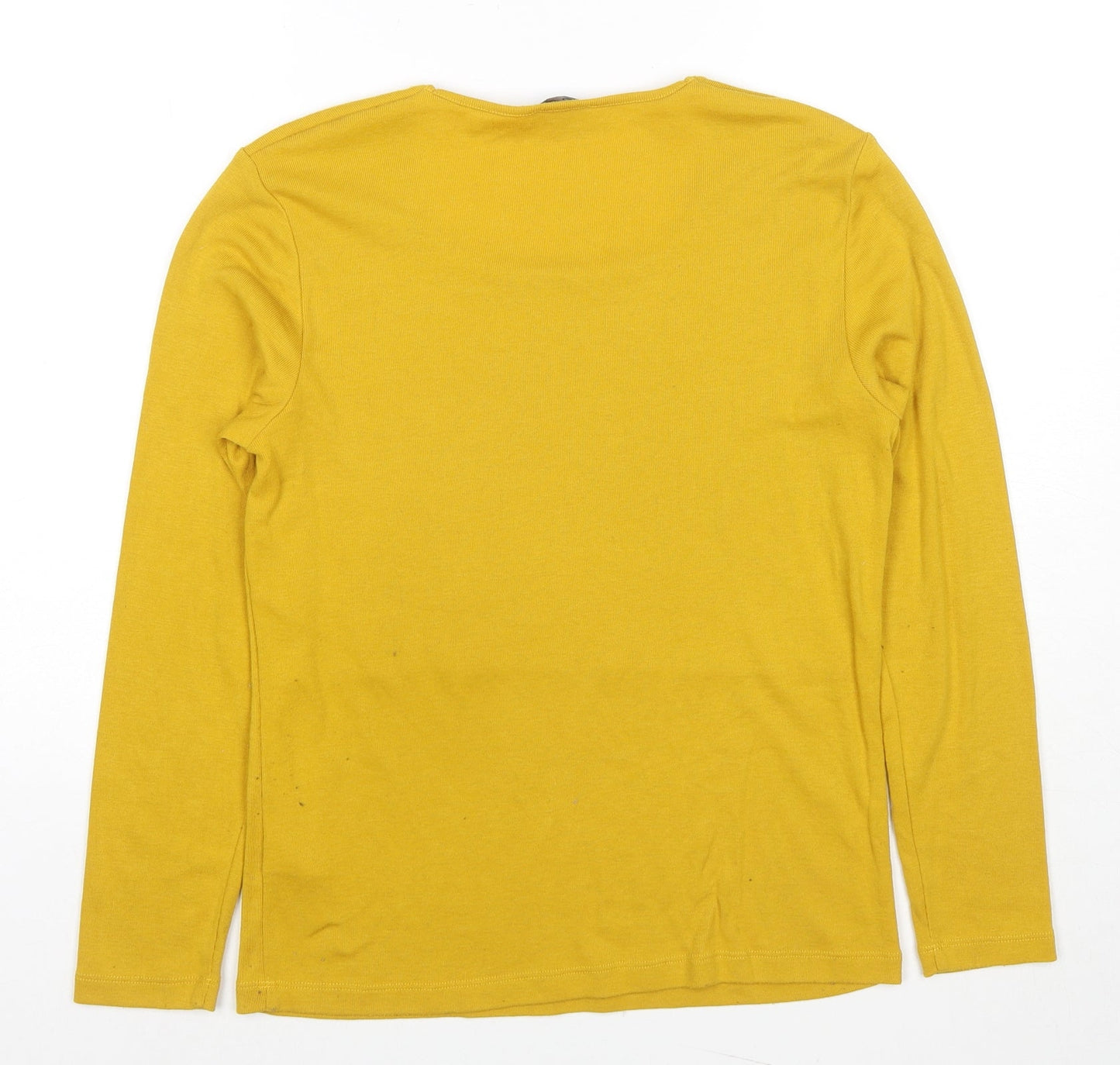 Emreco Womens Yellow Square Neck Polyester Pullover Jumper Size 14
