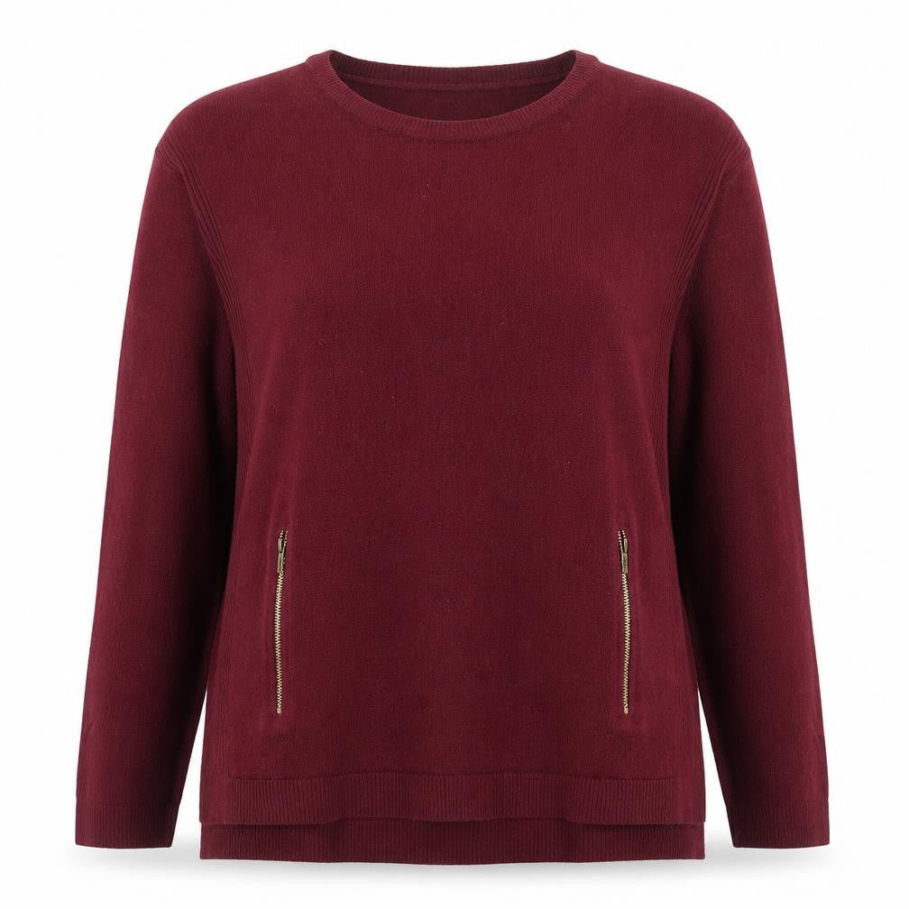 New Look Womens Red Round Neck Acrylic Pullover Jumper Size 14