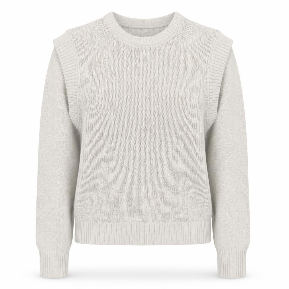 Only Womens Beige Round Neck Cotton Pullover Jumper Size S