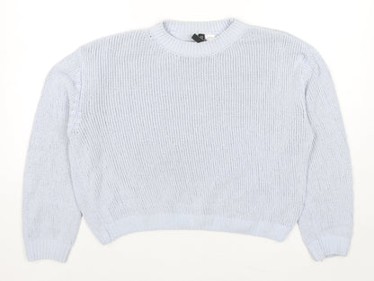 Divided by H&M Womens Blue Round Neck Polyester Pullover Jumper Size M