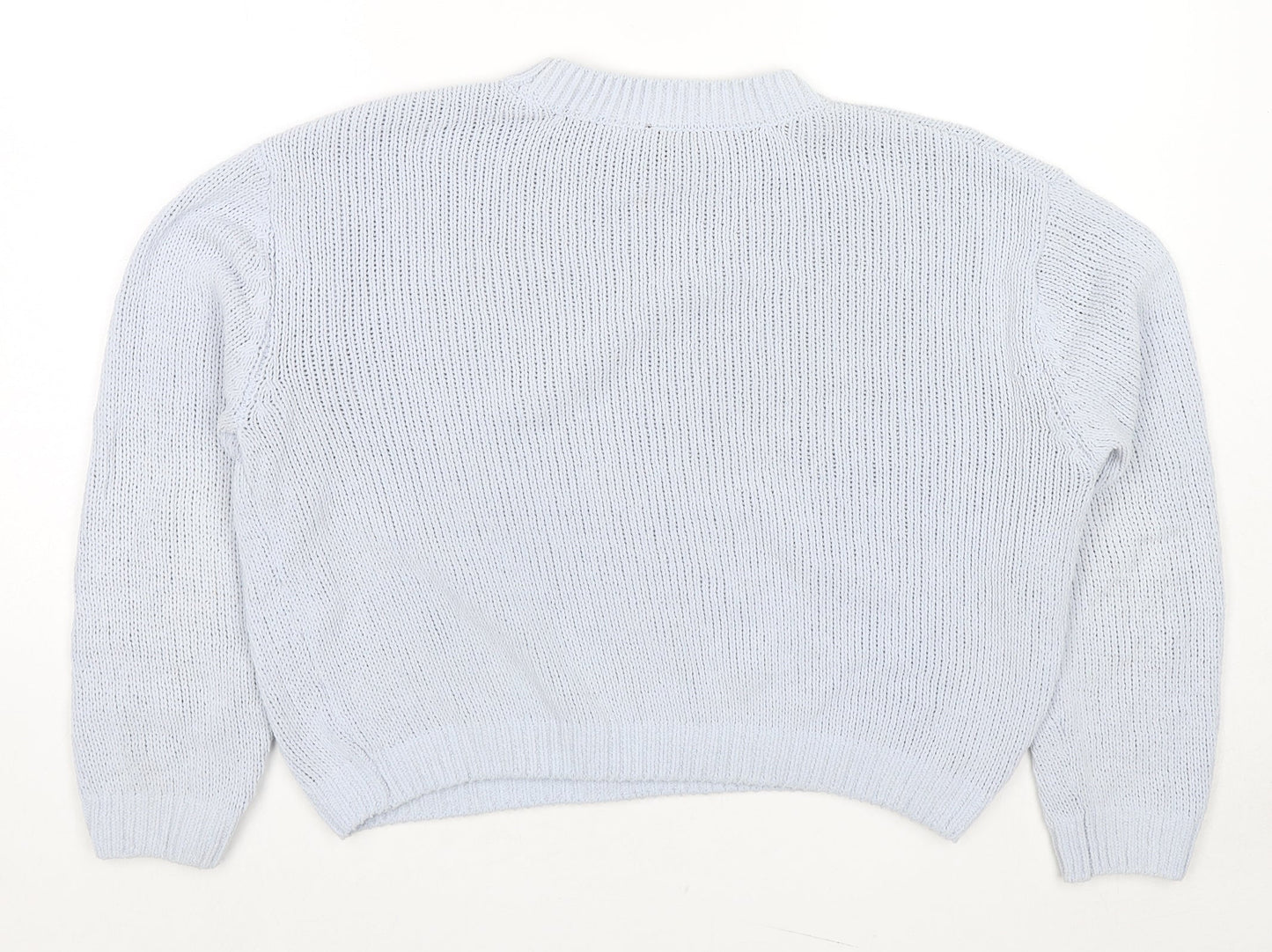 Divided by H&M Womens Blue Round Neck Polyester Pullover Jumper Size M