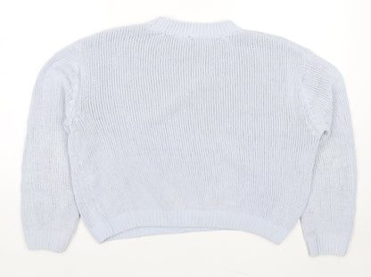 Divided by H&M Womens Blue Round Neck Polyester Pullover Jumper Size M