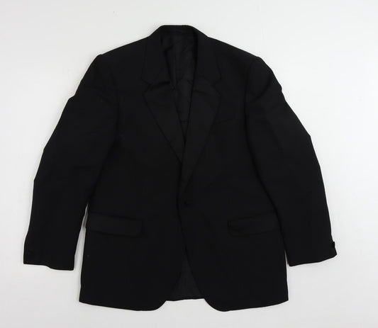 Varteks Mens Black Polyester Tuxedo Suit Jacket Size 40 Regular