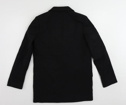 Back view of H7m women’s black jacket blazer, size XS, button