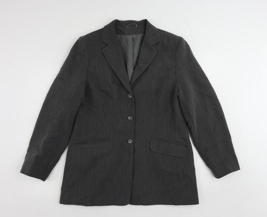 Dorothy Perkins Womens Grey Jacket Blazer Size 16 Button