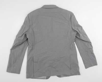 Back view of Autograph men’s grey geometric cotton jacket suit jacket, size 44, regular