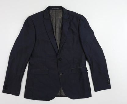 Next Mens Blue Polyester Jacket Suit Jacket Size 42 Regular