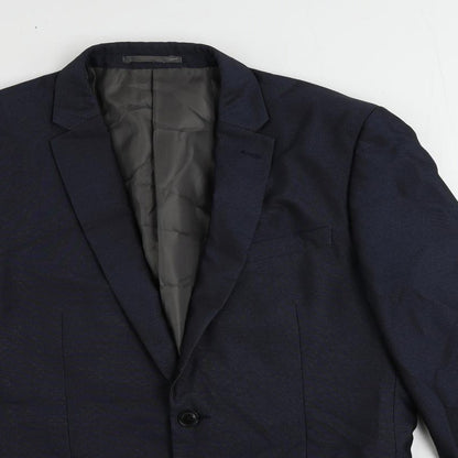 Next Mens Blue Polyester Jacket Suit Jacket Size 42 Regular