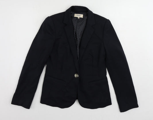Classic Womens Blue Jacket Blazer Size 8 Button