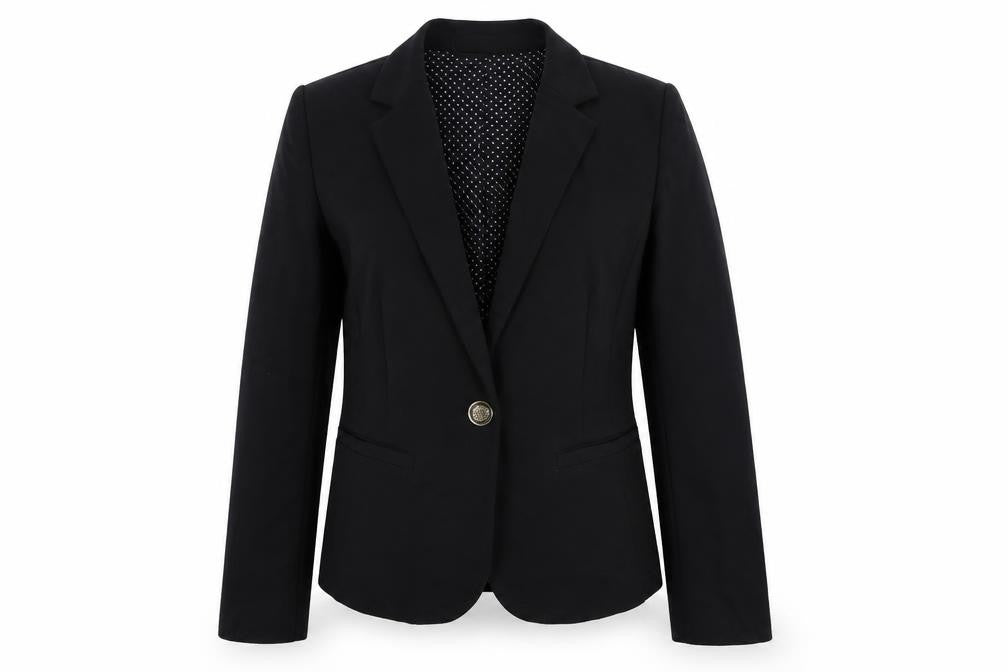Classic Womens Blue Jacket Blazer Size 8 Button