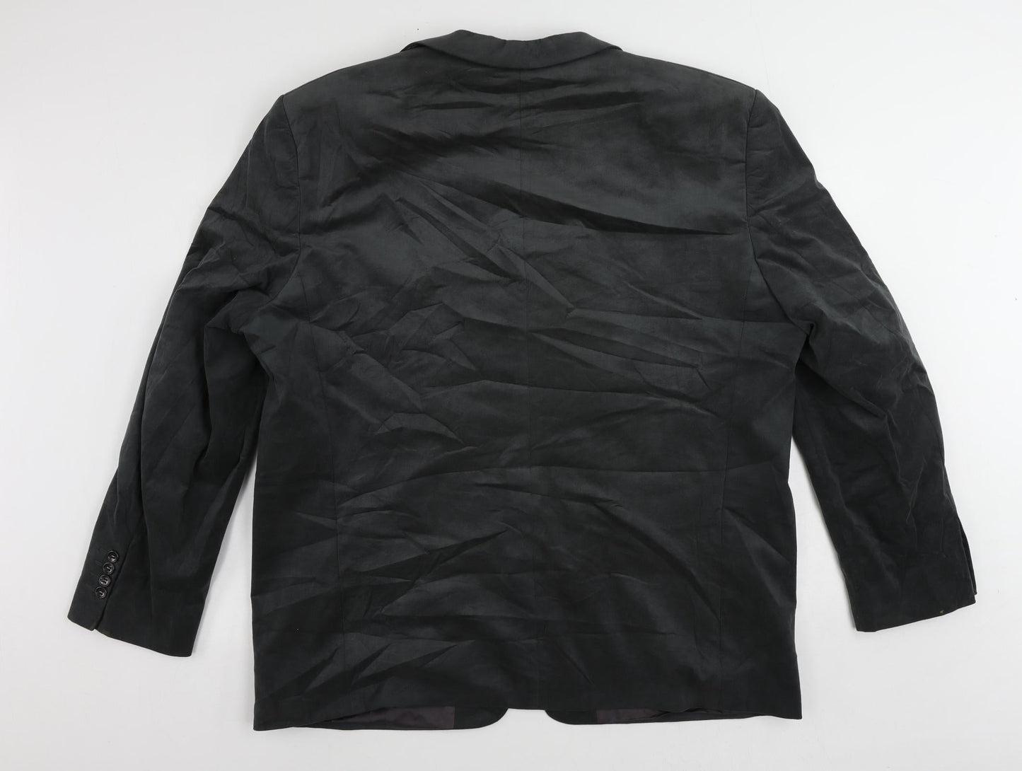 DESCH Mens Grey Polyester Jacket Blazer Size 48 Regular - Suede Effect