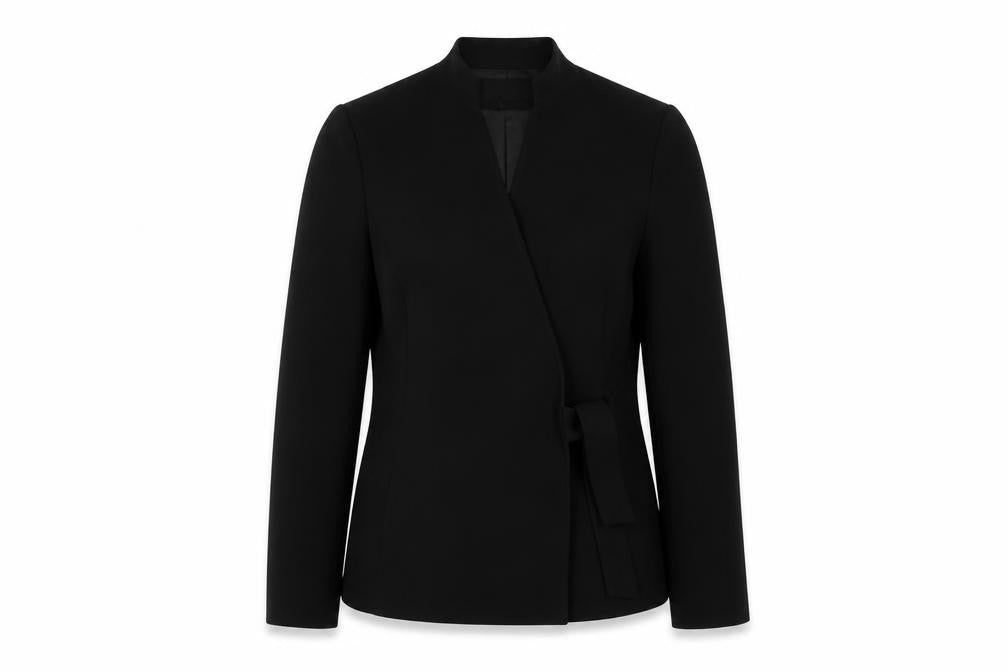 Zara Womens Black Jacket Blazer Size 12 Tie