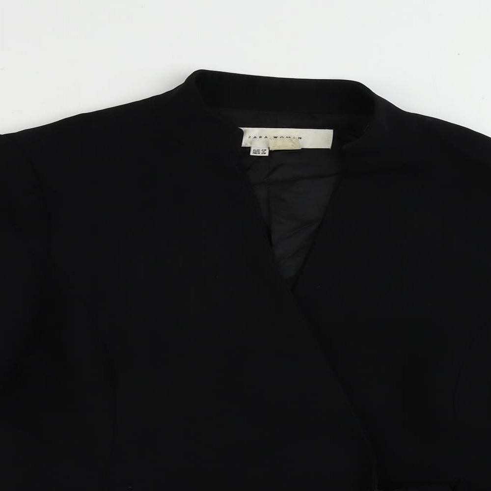 Zara Womens Black Jacket Blazer Size 12 Tie