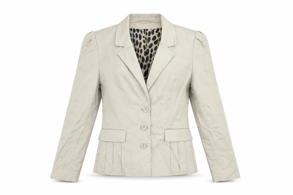 H&M Womens Beige Jacket Blazer Size 8 Button