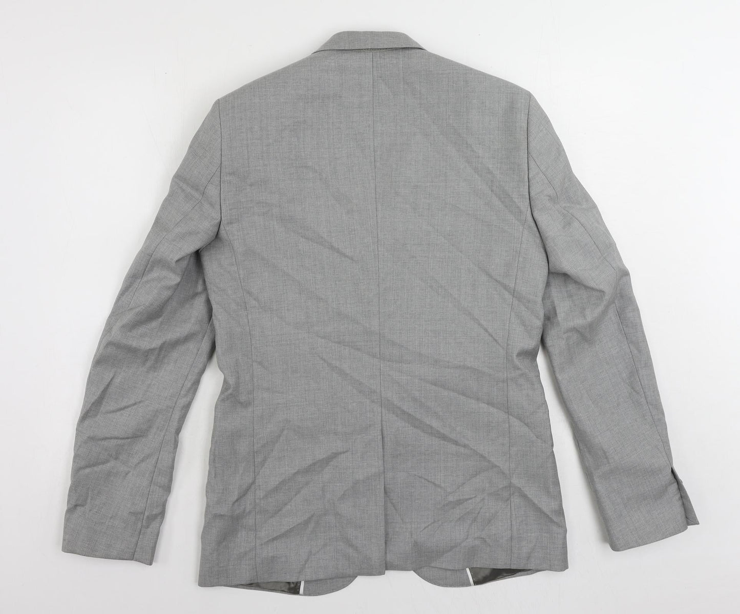 H&M Mens Grey Wool Jacket Suit Jacket Size 38 Regular