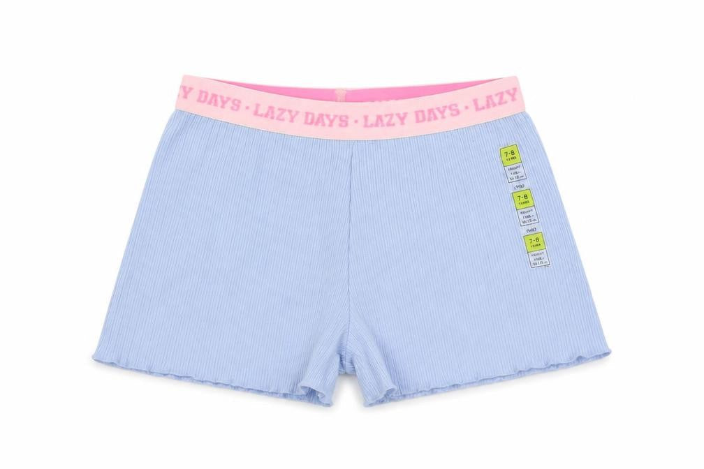 Marks & Spencer Girls Blue Solid Cotton Cami Sleep Shorts Size 7-8 Years - Lazy Days
