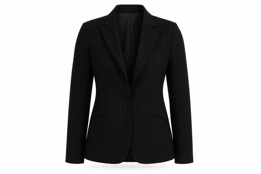 Debenhams Womens Black Striped Jacket Blazer Size 10 Button