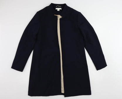 H&M Womens Blue Overcoat Coat Size 14 - Open