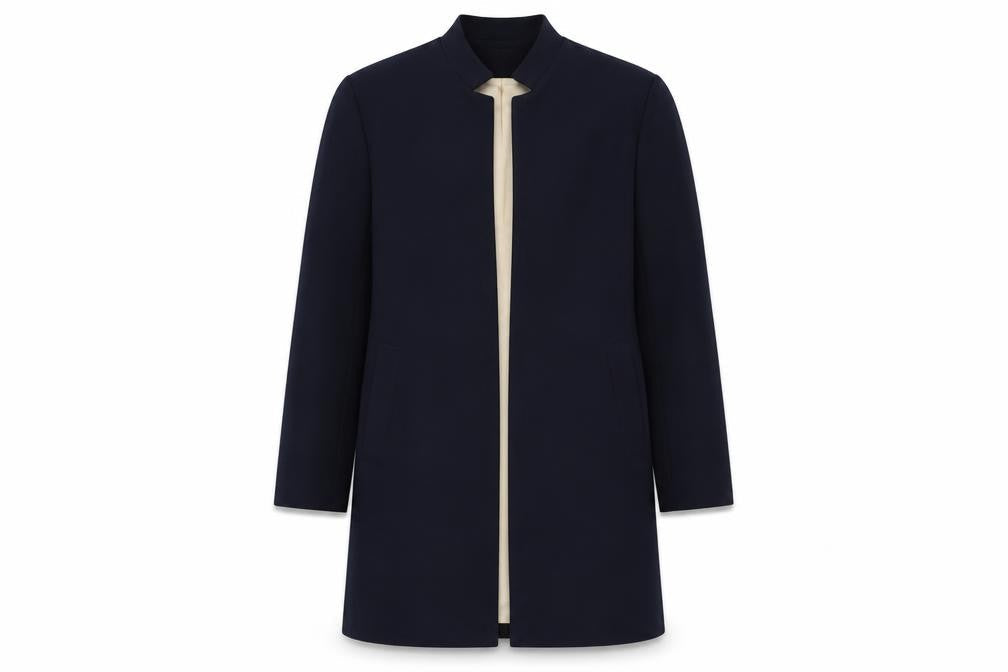 H&M Womens Blue Overcoat Coat Size 14 - Open