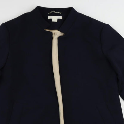 H&M Womens Blue Overcoat Coat Size 14 - Open