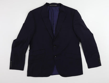 Additional front view of Autograph men’s blue wool jacket suit jacket, size 40, regular