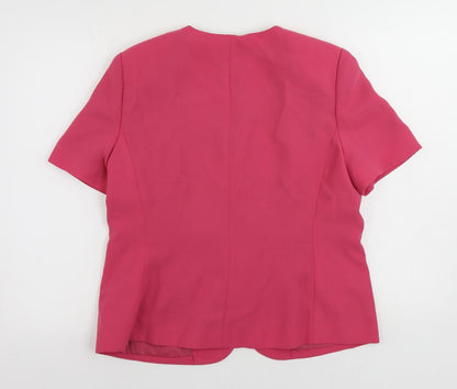 Victoria Layne Womens Pink Jacket Blazer Size 14 Button