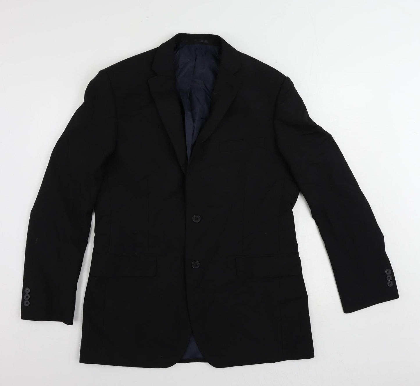Debenhams Mens Black Polyester Jacket Suit Jacket Size 40 Regular