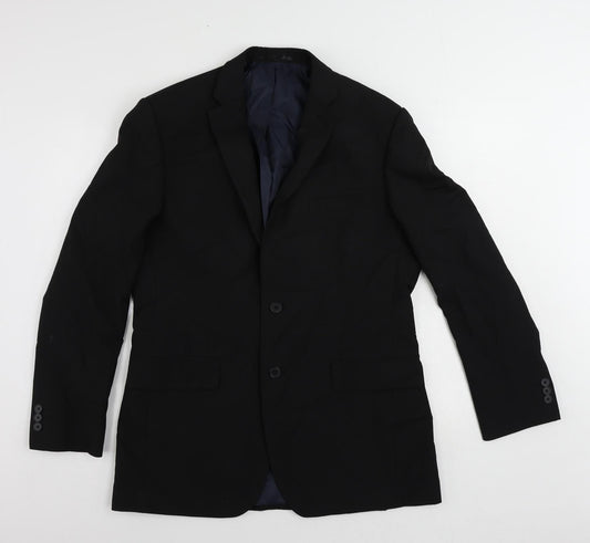Debenhams Mens Black Polyester Jacket Suit Jacket Size 40 Regular